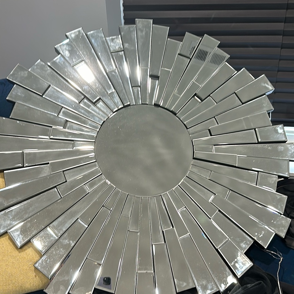 Geometrical Glass mirror, Very stylish and very heavy.